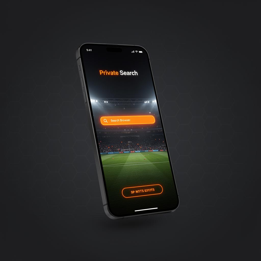 Sport Proxy private search browser app on a phone